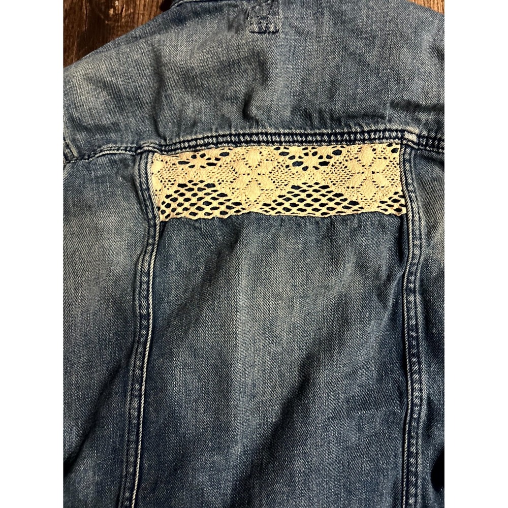 Volcom Union Jacket Womens 8 Blue Denim Stretch Snap Front Outdoor Classic - Picture 14 of 14